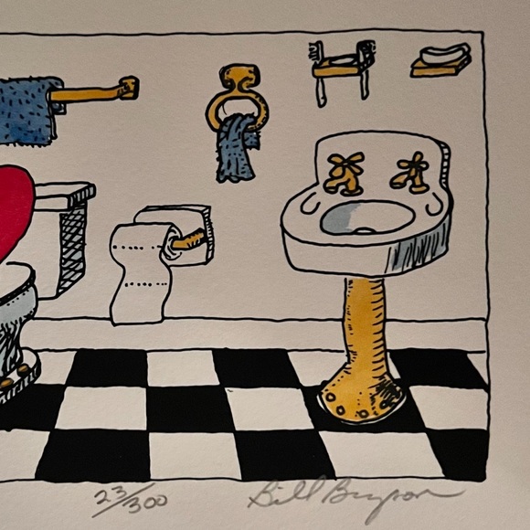 Collectible Bill Bryson 8 X 10. “Heart Headed” Matted Hand Tinted Serigraph - Picture 4 of 8